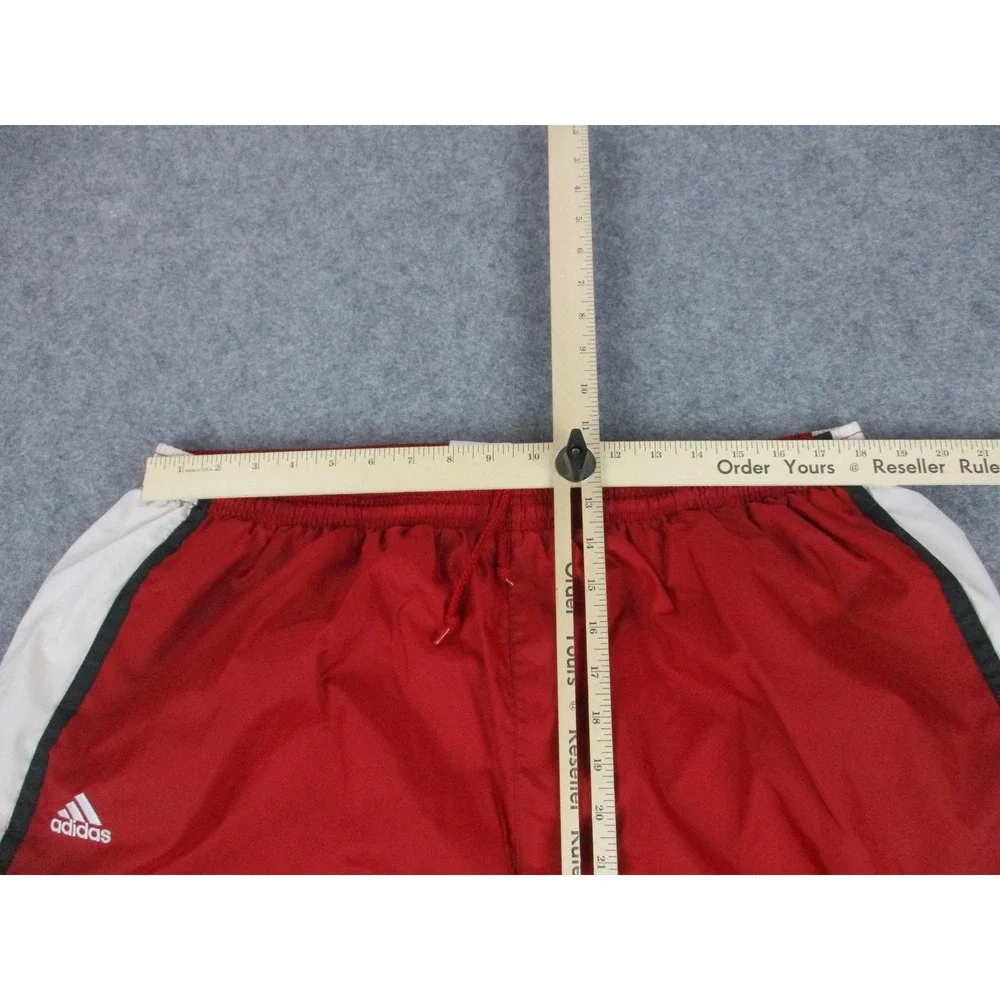 VINTAGE Adidas Pants Mens 3XL XXXL Red White Adidas Team Mesh Track Pockets